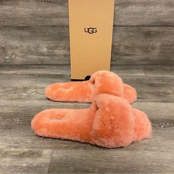 UGG | Fluff Slide II Slipper In Clay Pot Salmon Color NEW - Picture 1 of 10